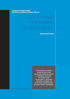 POLÍTICA, PLANES Y GUÍAS SOBRE SALUD MENTAL OMS